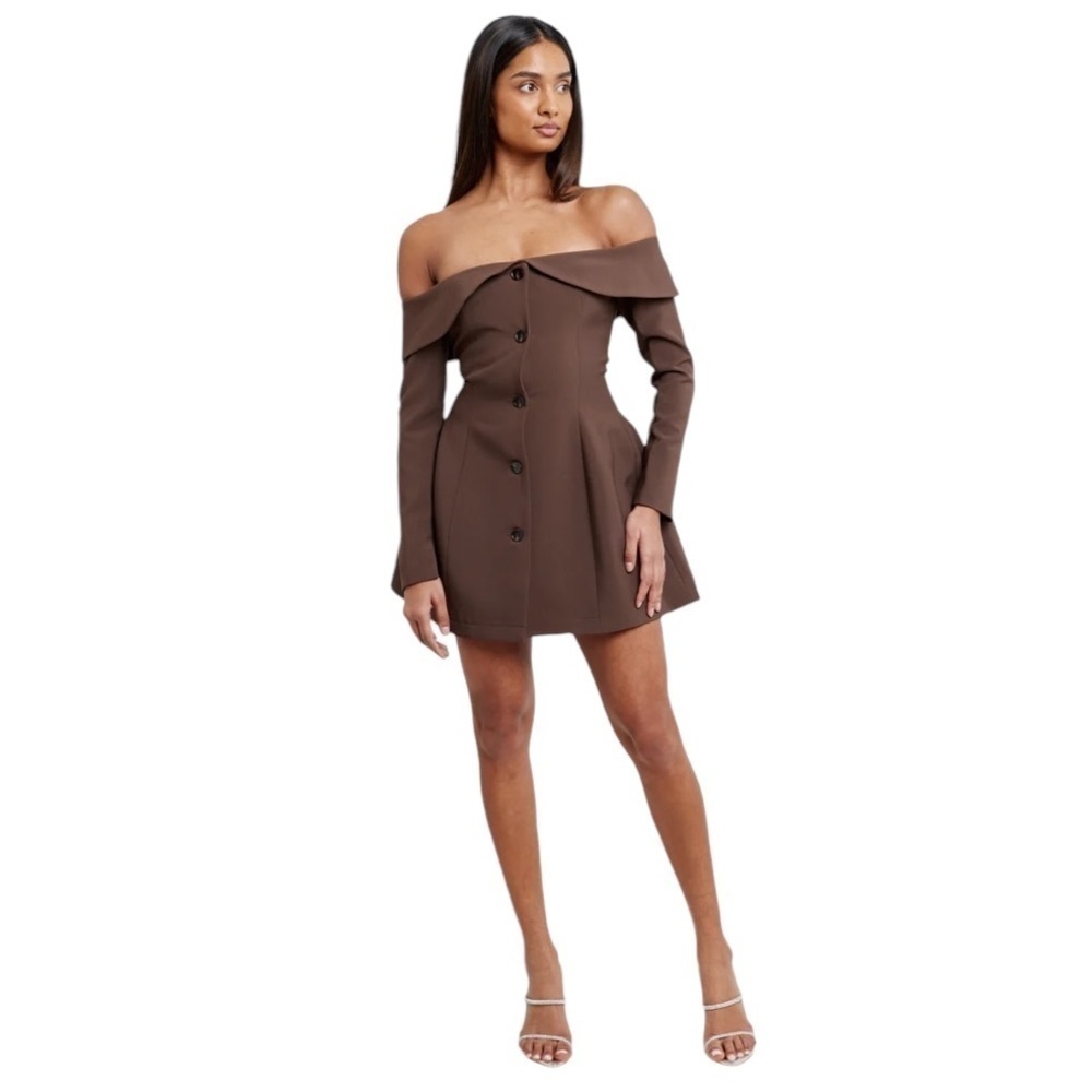 Odd Muse NWT The Ultimate Muse Button Up Mini Jacket Dress Brown Size XXL